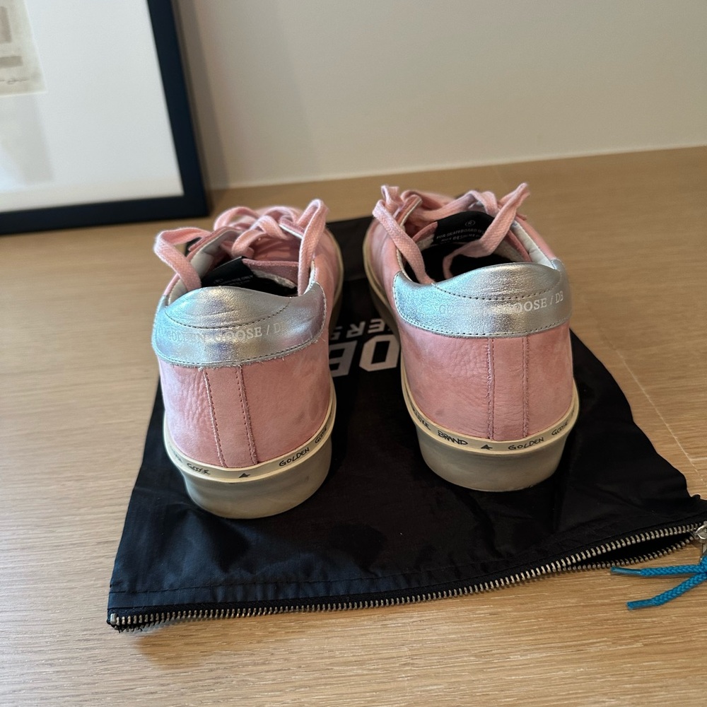 Golden Goose Pink Suede Hi Star with Silver paint limited edition barely worn - Picture 5 of 12